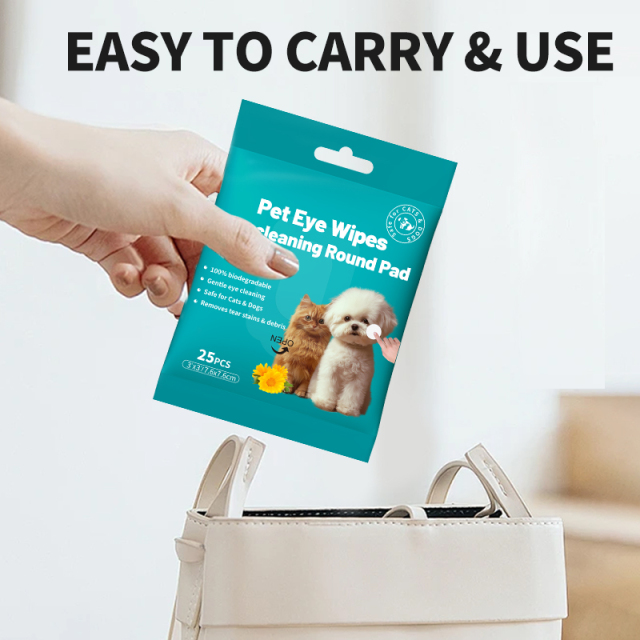 25pcs/bag Soft Disposable Dog Cat Eye Wipes for Daily Care