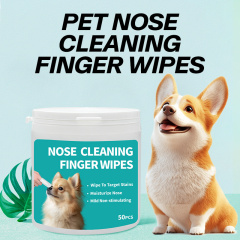 50pcs/pack Natural Moisturizing Pet Nose Finger Wipes for Dogs Cats