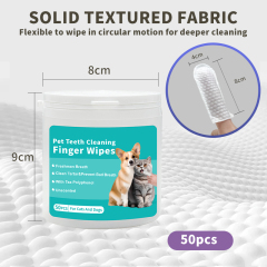 50pcs/pack Disposable Pet Teeth Cleaning Finger Wipes for Cats Dogs