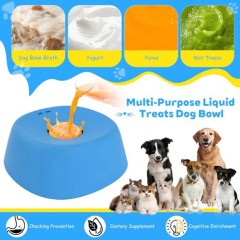 Built-In Rolling Ball Dog Interactive Slow Feeder Lick Bowl