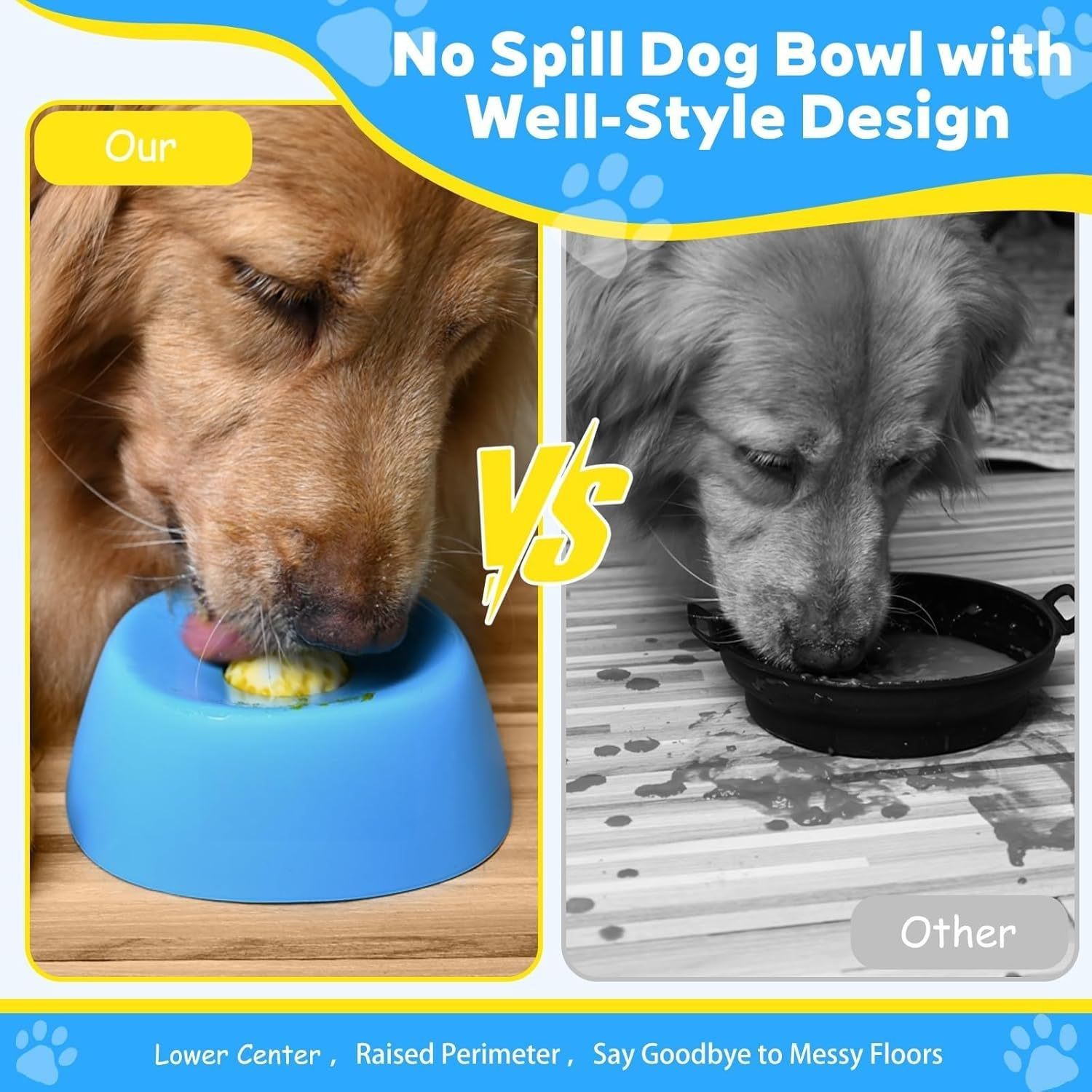 Built-In Rolling Ball Dog Interactive Slow Feeder Lick Bowl