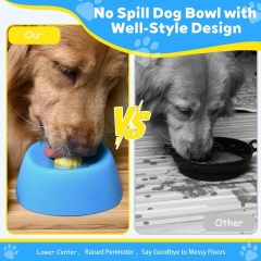 Built-In Rolling Ball Dog Interactive Slow Feeder Lick Bowl