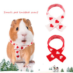 Small Pet Guinea Pig Hamster Mini Heart Print Knitted Scarf
