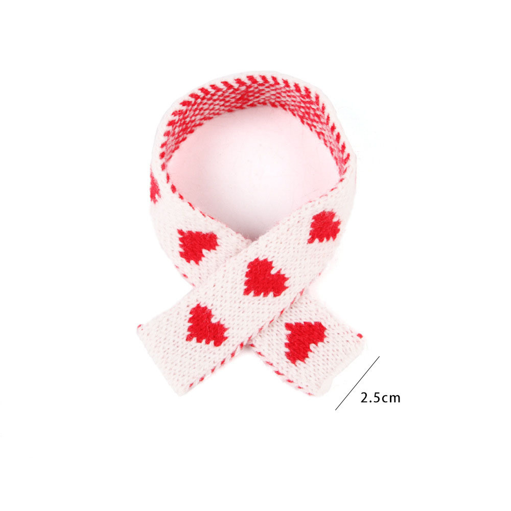 Small Pet Guinea Pig Hamster Mini Heart Print Knitted Scarf