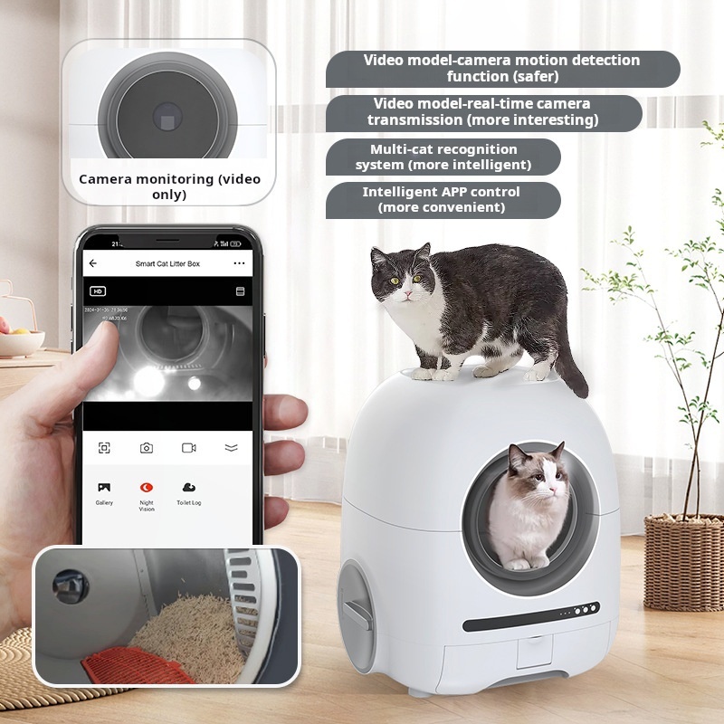 72L Wifi Monitoring Smart Automatic Cleaning Cat Litter Box
