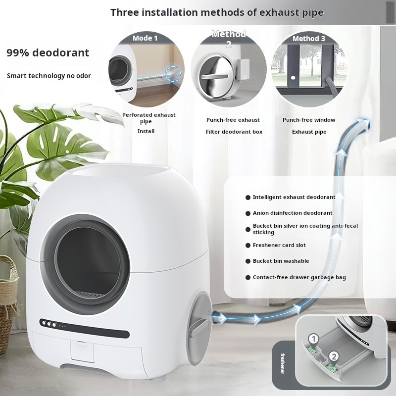 72L Wifi Monitoring Smart Automatic Cleaning Cat Litter Box
