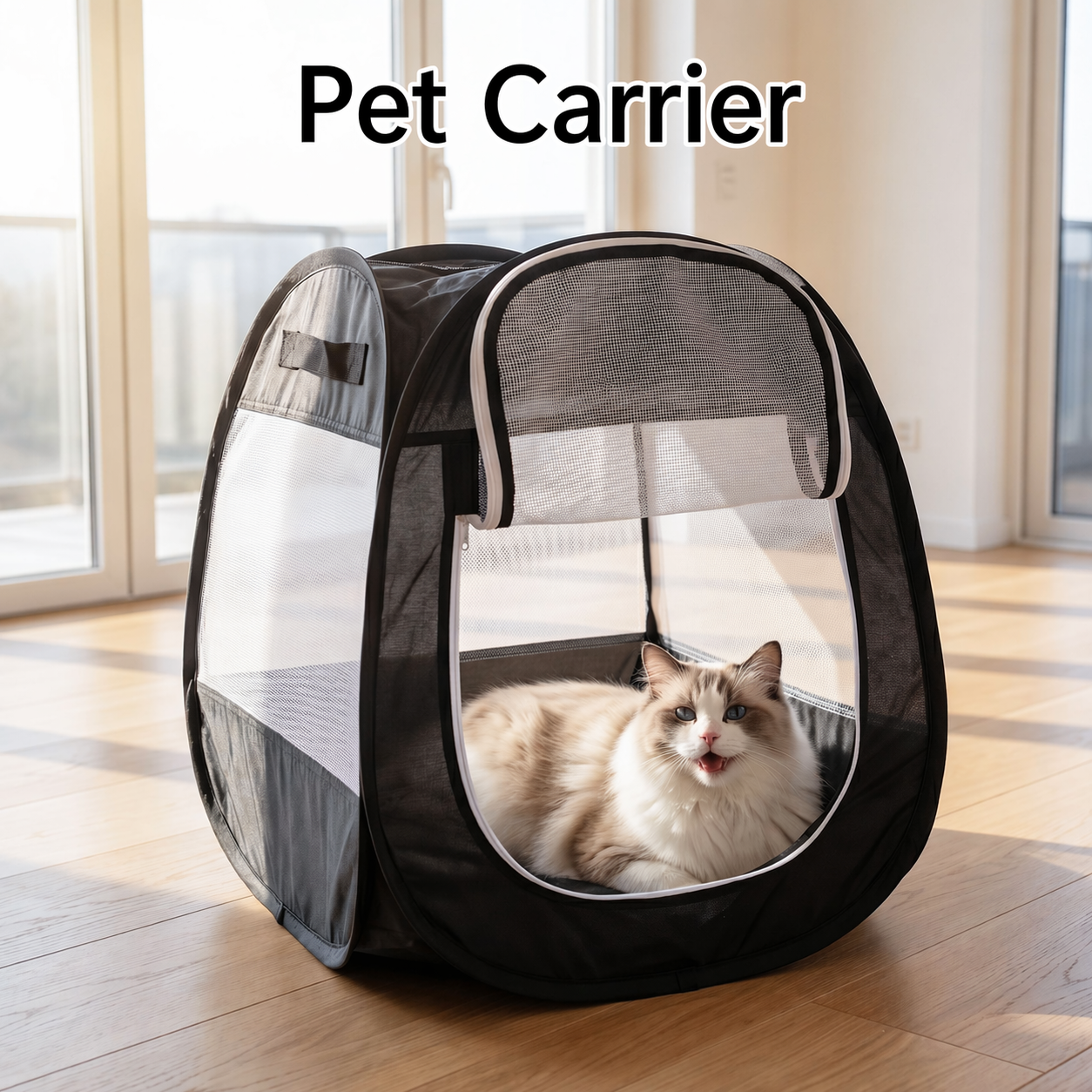 Pop Up Foldable Pet Tent Breathable Mesh Portable Travel Shelter