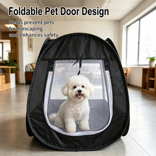 Pop Up Foldable Pet Tent Breathable Mesh Portable Travel Shelter