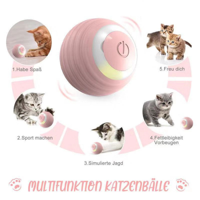 USB Electric Smart Automatic Moving Cat Ball Pet Play Interactive Toy