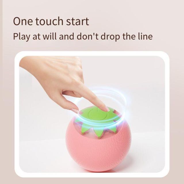 Orange Shaped Self Rolling Cat Ball Interactive Kitten Play Toy