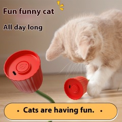 Flower Shaped Rechargeable Automatic Moving Cat Rolling Kitten Toy