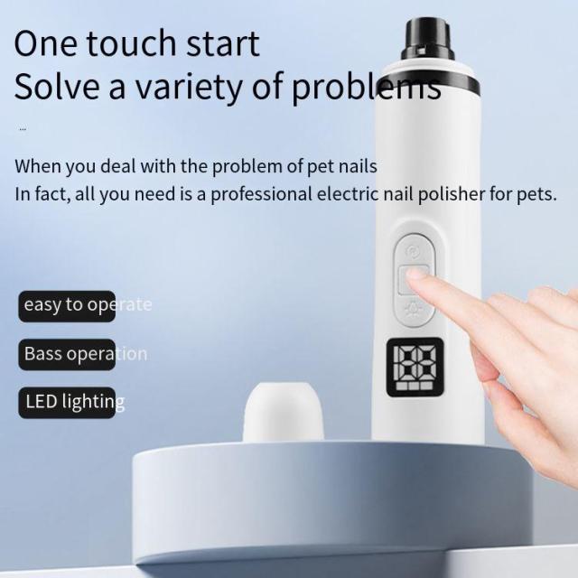 Low Noise LED Display Electric Dog Cat Nail Grinder Grooming Trimmer