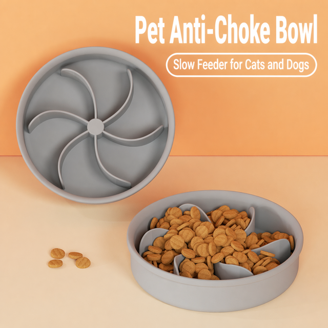 Silicone Anti-Choke Petal Shape Pet Slow Feeder Eating Bowl