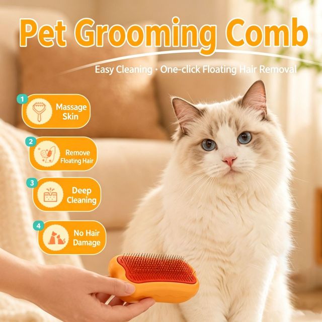 Deep Cleaning Grooming Comb Efficient Shedding Pet Slicker Brush