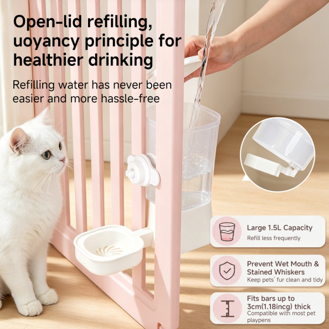 Large Capacity Automatic Adjustable Hanging Pet Water Dispenser