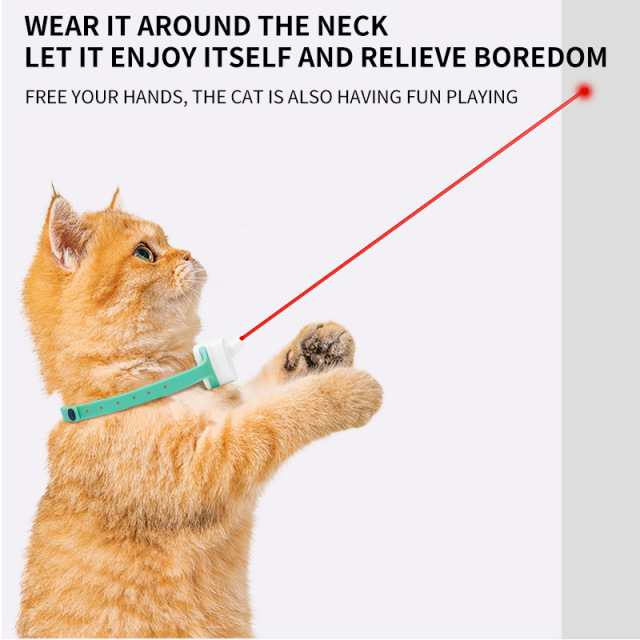 Rechargeable Cat Kitten Laser Collar Wearable Exercise Pet Toy