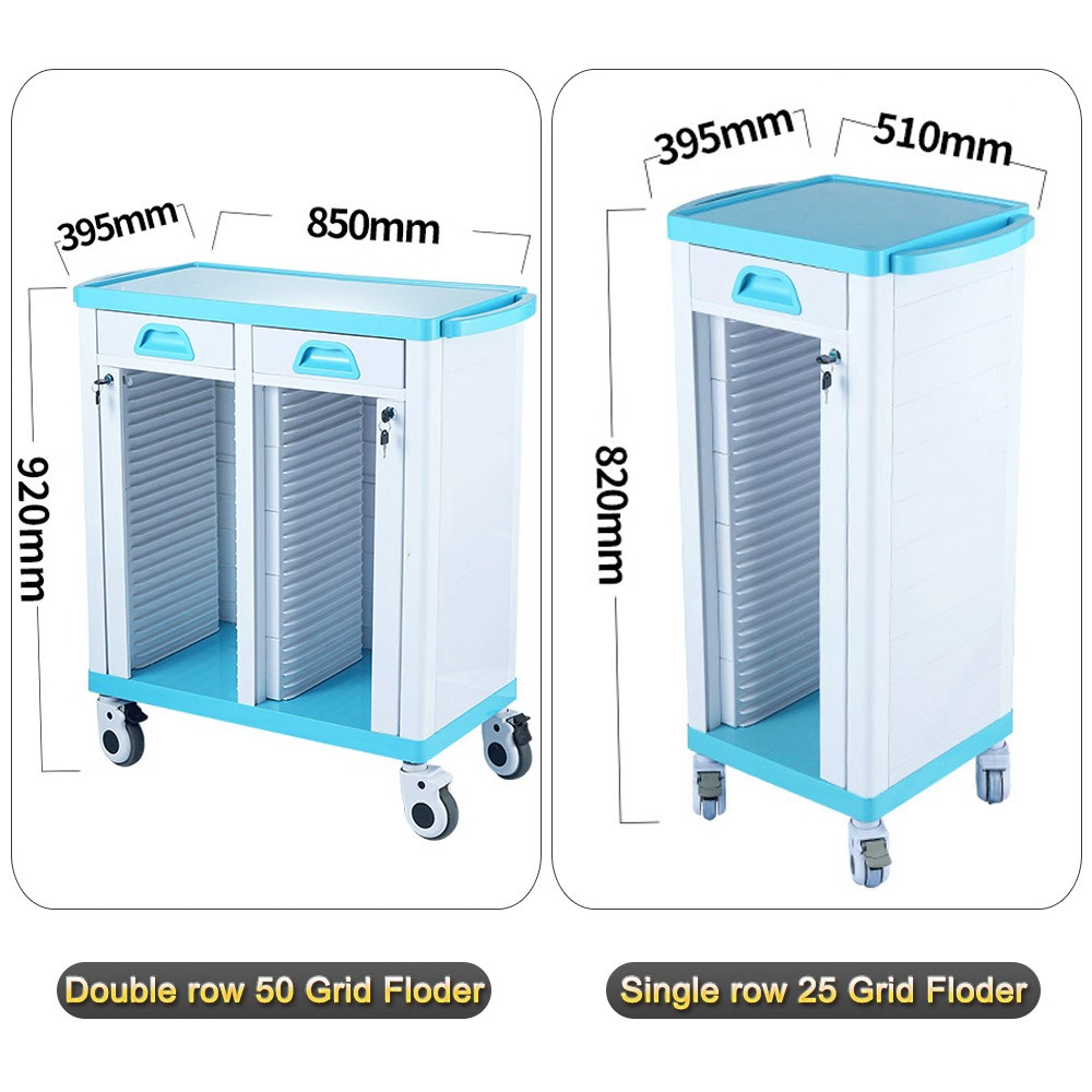 Nuoan Factory Price Hospital Case history trolley Patient Files Trolley With Drawer