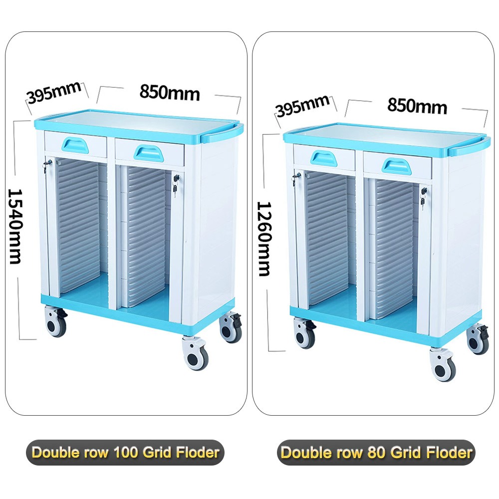 Nuoan Factory Price Hospital Case history trolley Patient Files Trolley With Drawer