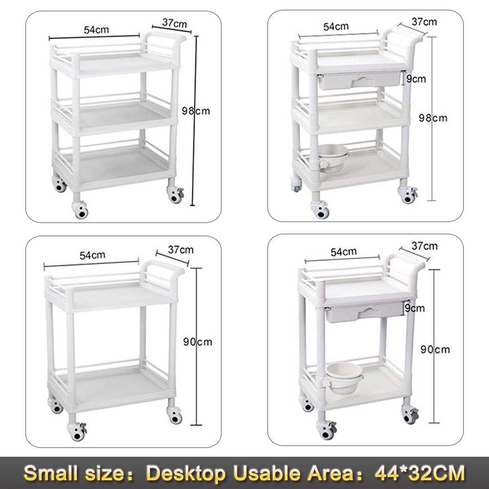 Nuoan Medical Instrument Cart ABS 2/3 Layer Silent Wheel Hospital Clinic Trolley
