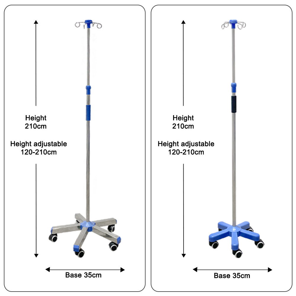 Heavy Duty 5-leg IV Drip Stand For Hospital