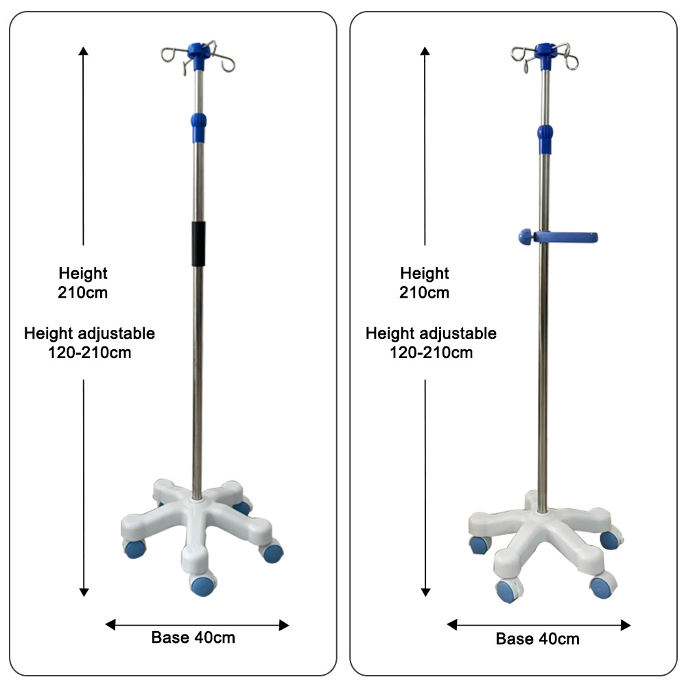 Heavy Duty 5-leg IV Drip Stand For Hospital