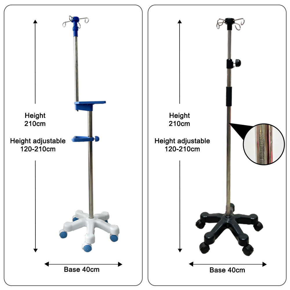 Heavy Duty 5-leg IV Drip Stand For Hospital