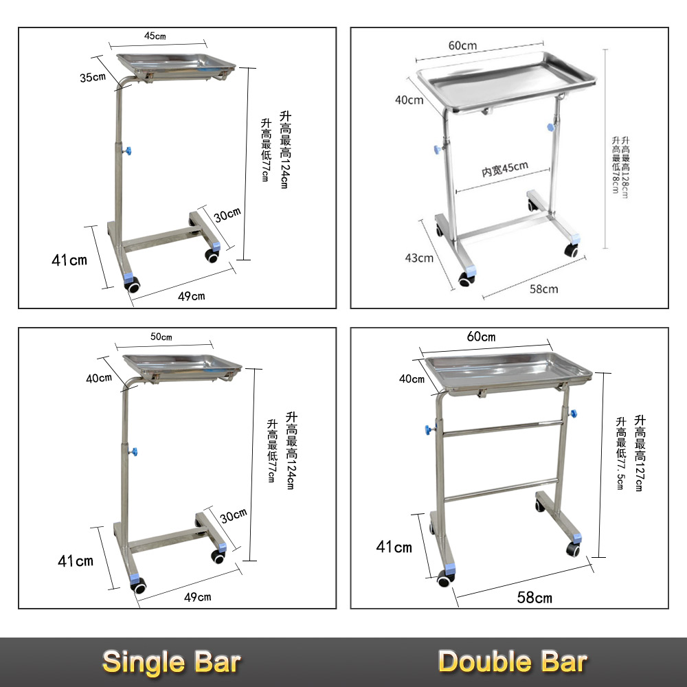 Nuoan Facetory Price Hospital Instrument Mayo Cart Trolley Stainless Steel