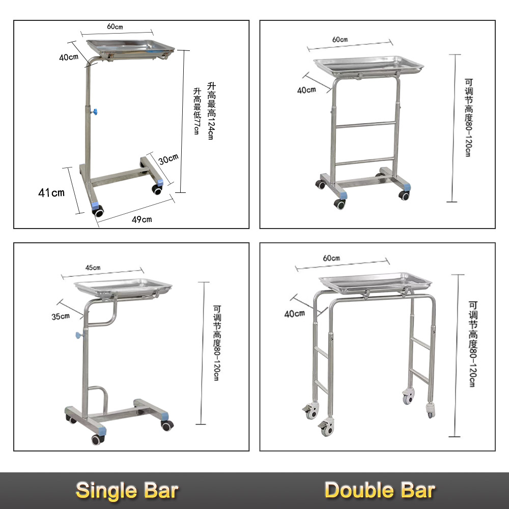 Nuoan Facetory Price Hospital Instrument Mayo Cart Trolley Stainless Steel