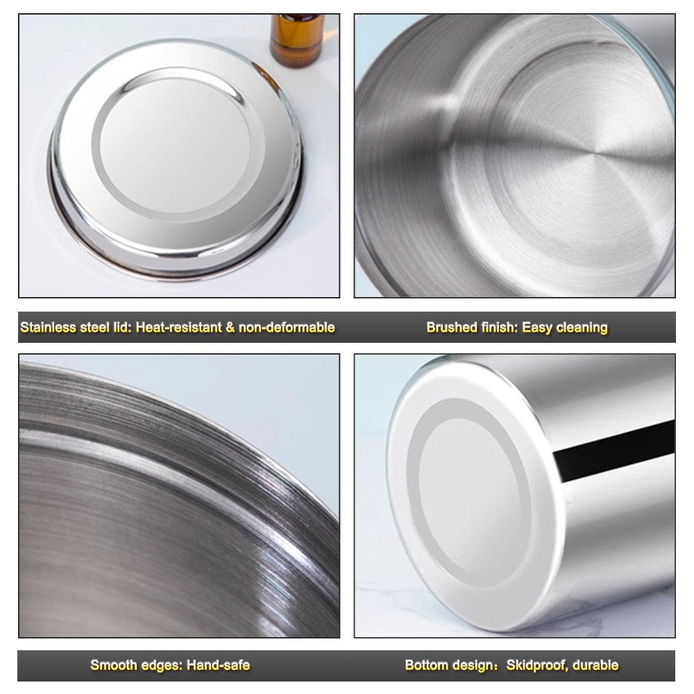 304 Stainless Steel Disinfection Jar with Heat-Resistant Lid and Brushed Finish | Nuoan Medical