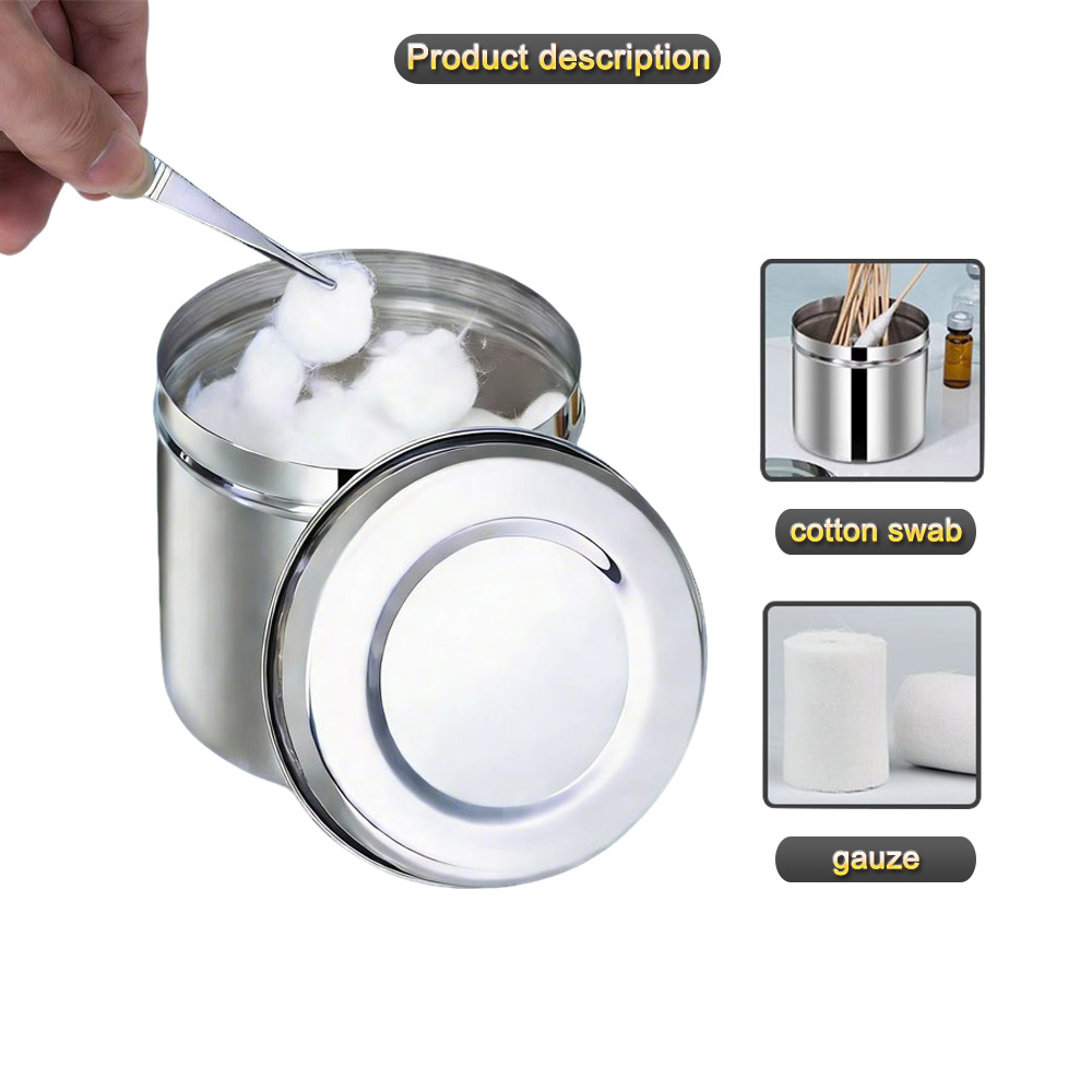 304 Stainless Steel Disinfection Jar for Medical Cotton and Ointment | Nuoan Medical