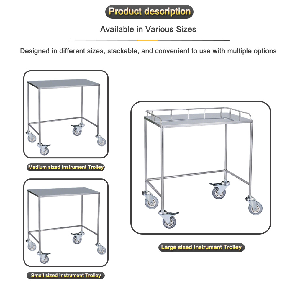 304 Stainless Steel Small Medical Instrument Trolley