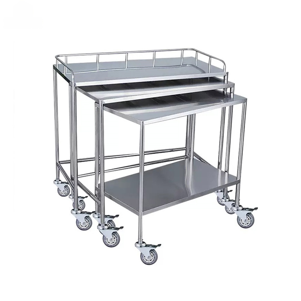 304 Stainless Steel 3-in-1 Medical Instrument Trolley | Nuoan Medical