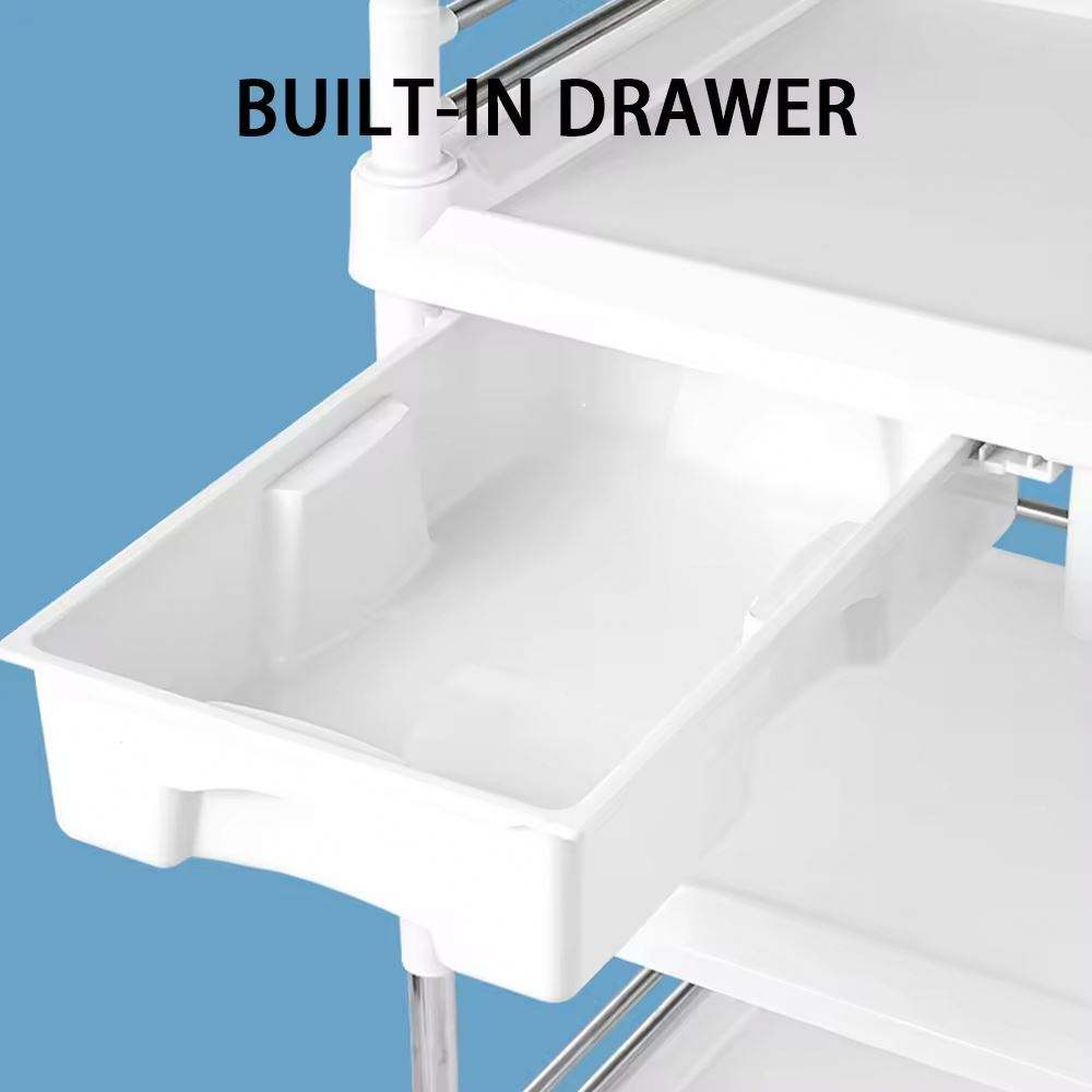 Nuoan ABS Beauty Trolley Silent Wheel Salon Clinic Multi-functional Storage Cart