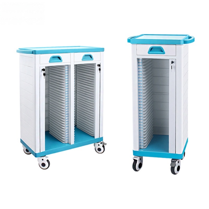 Nuoan Factory Price Hospital Case history trolley Patient Files Trolley With Drawer