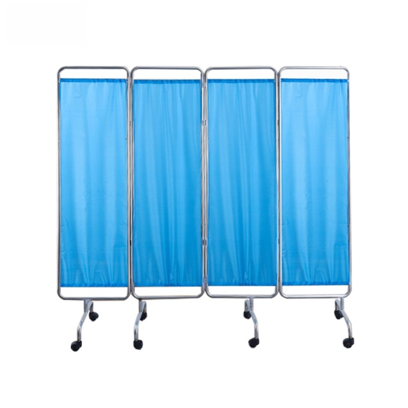 Hot Sales Stainless Steel Hospital Furniture Ward Curtain Screen Bed Screens 4 Folding Ward Screen For Hospital