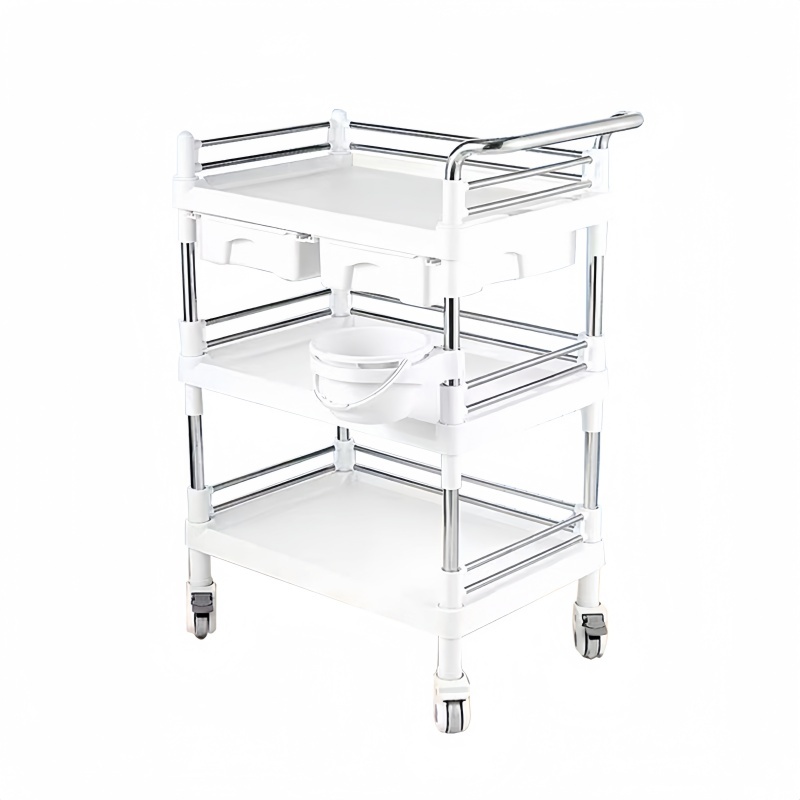 Nuoan ABS Beauty Cart Medical Trolley Silent Wheel Salon Dental Clinic Storage Cart