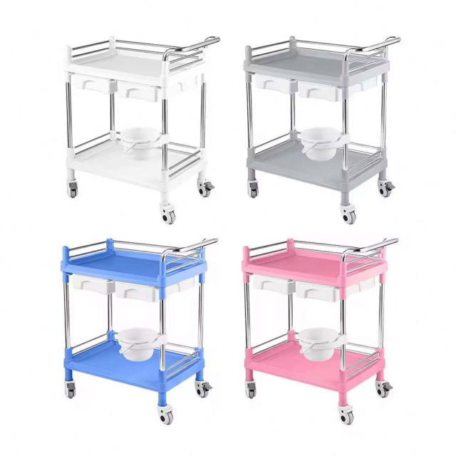 Nuoan ABS Beauty Trolley Silent Wheel Salon Clinic Multi-functional Storage Cart