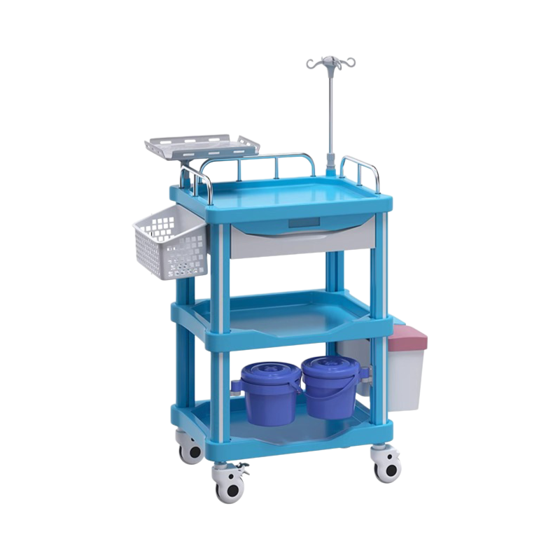 ABS Treatment Cart 2 Layers Blue White Hospital Clinic Factory Wholesale