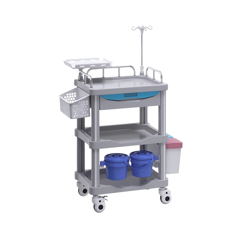 ABS Treatment Cart 2 Layers Grey Blue Hospital Clinic Factory Wholesale