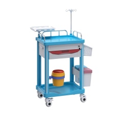 ABS Treatment Cart 2 Layers Blue Red Hospital Clinic Factory Wholesale