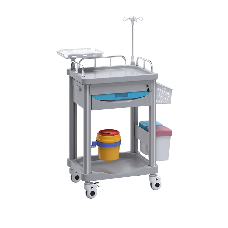 ABS Treatment Cart 2 Layers Grey Blue Hospital Clinic Factory Wholesale