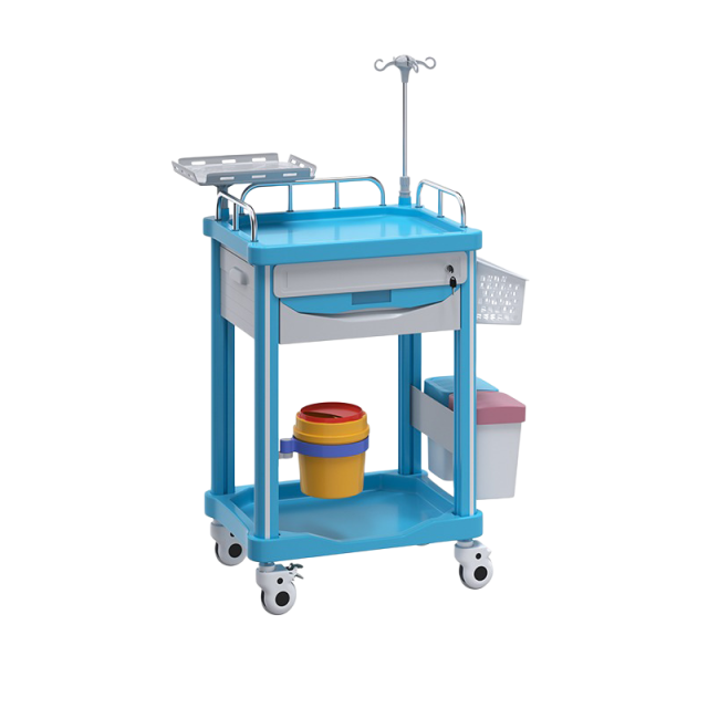 ABS Treatment Cart 2 Layers Blue White Hospital Clinic Factory Wholesale