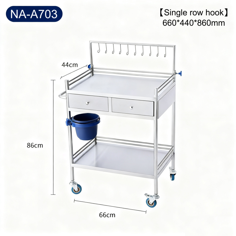 Factory direct NA-A703 New Type Movable Stainless Steel Hospital Patient Nursing Medical Infusion Trolley