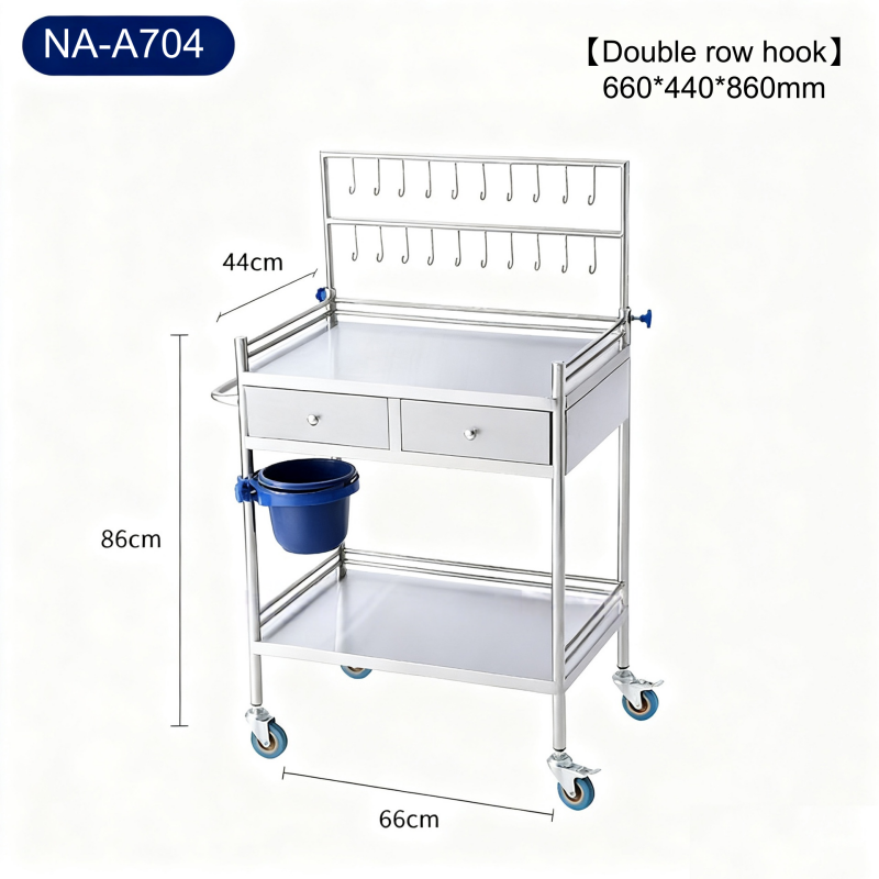 Factory direct NA-A703 New Type Movable Stainless Steel Hospital Patient Nursing Medical Infusion Trolley