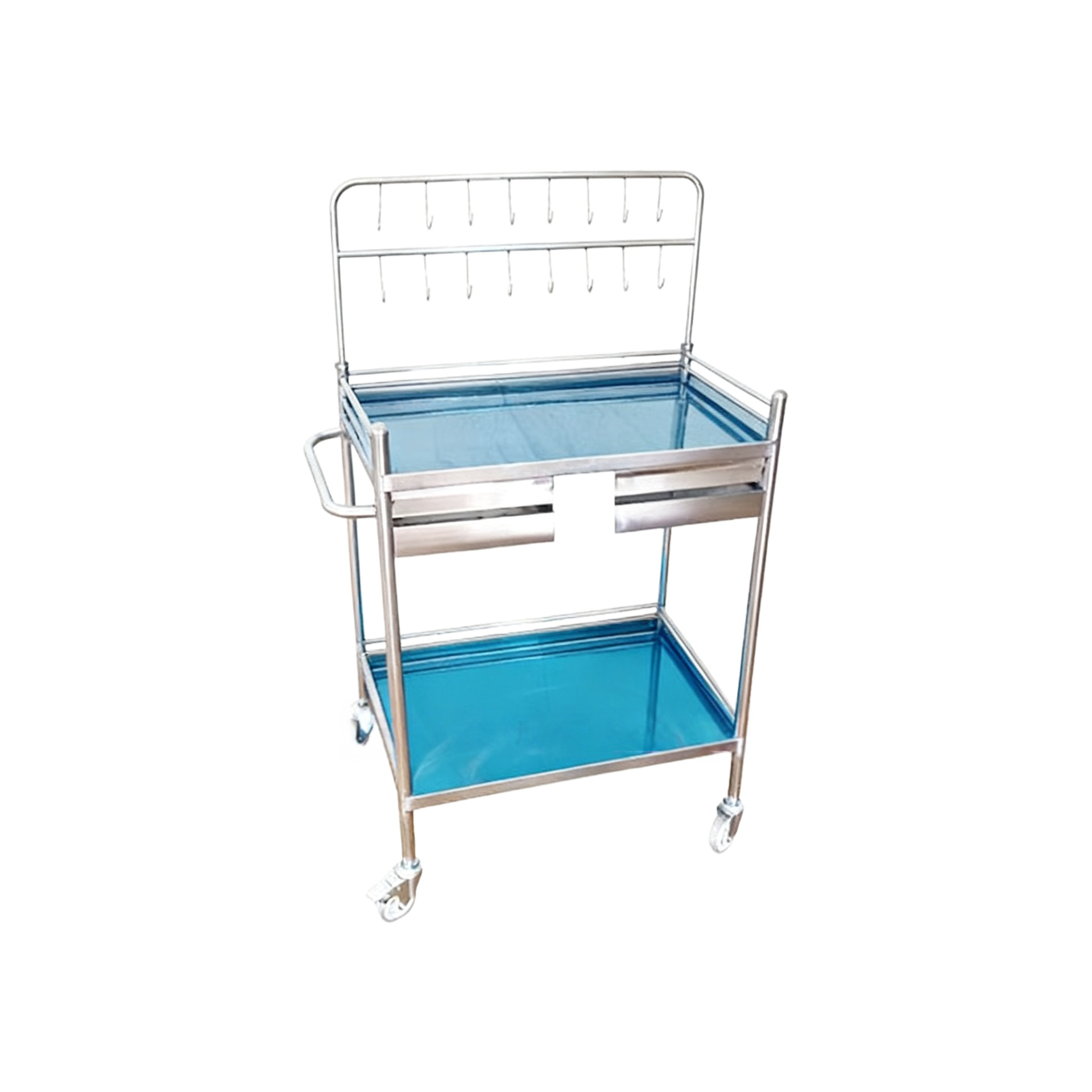Factory direct NA-A705 2-Tiers with Single Drawer Stainless Steel Hospital Infusion Trolley Nuoan Medical