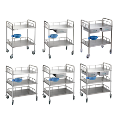 Hospital Furniture Clip-on type Stainless Steel Treatment Cart