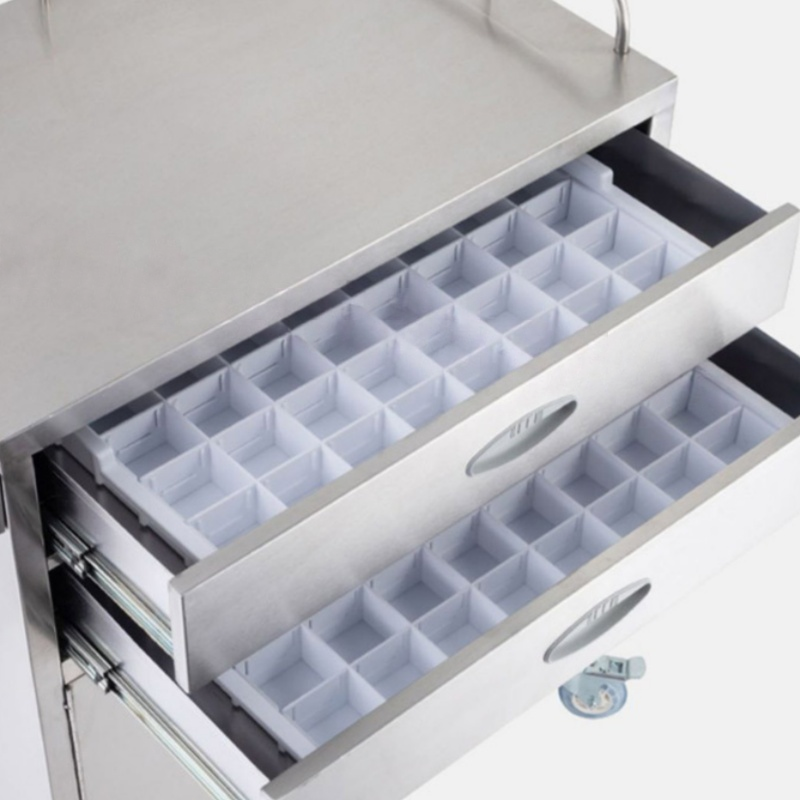 Nuoan Manufacturer Stainless Steel Medical Equipment Cart Clinical Hospital Medicine Trolley