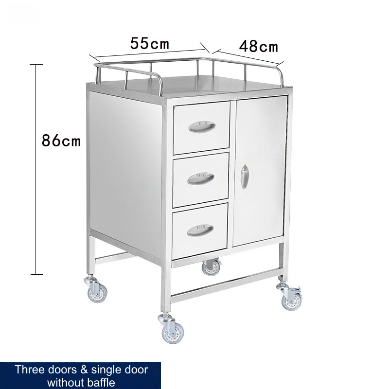 Nuoan Manufacturer Stainless Steel Instrument Dressing Cart Clinical Hospital trolley Anesthesia Cart