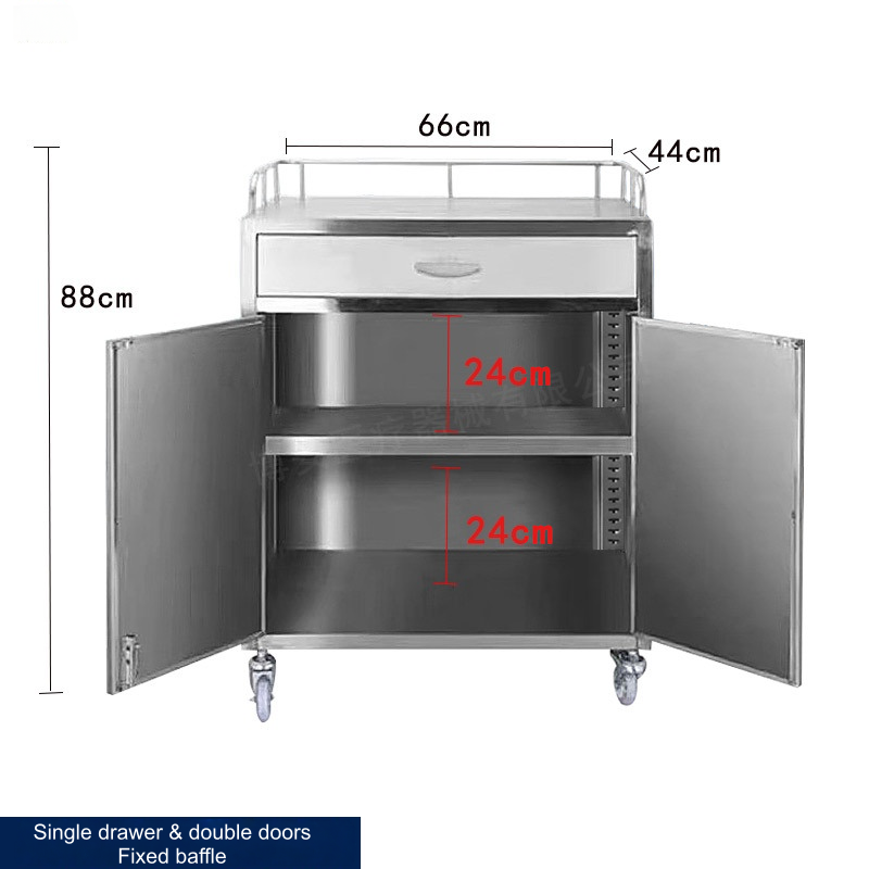 Nuoan Manufacturer Stainless Steel Instrument Dressing Cart Clinical Hospital trolley Anesthesia Cart