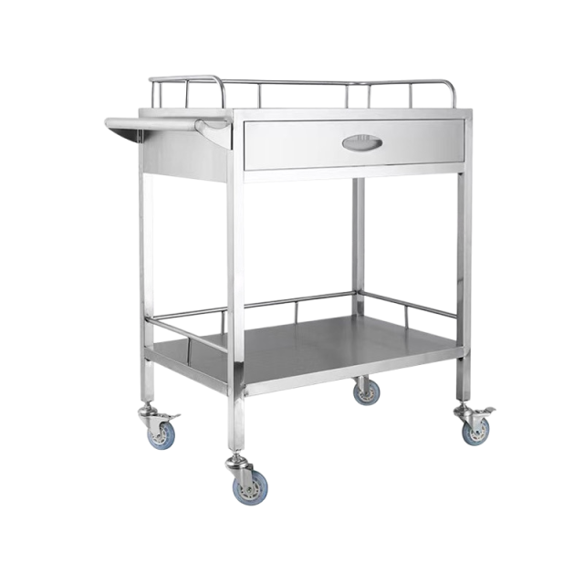 Nuoan Manufacturer Stainless Steel Medical Equipment Cart Clinical Hospital Medicine Trolley